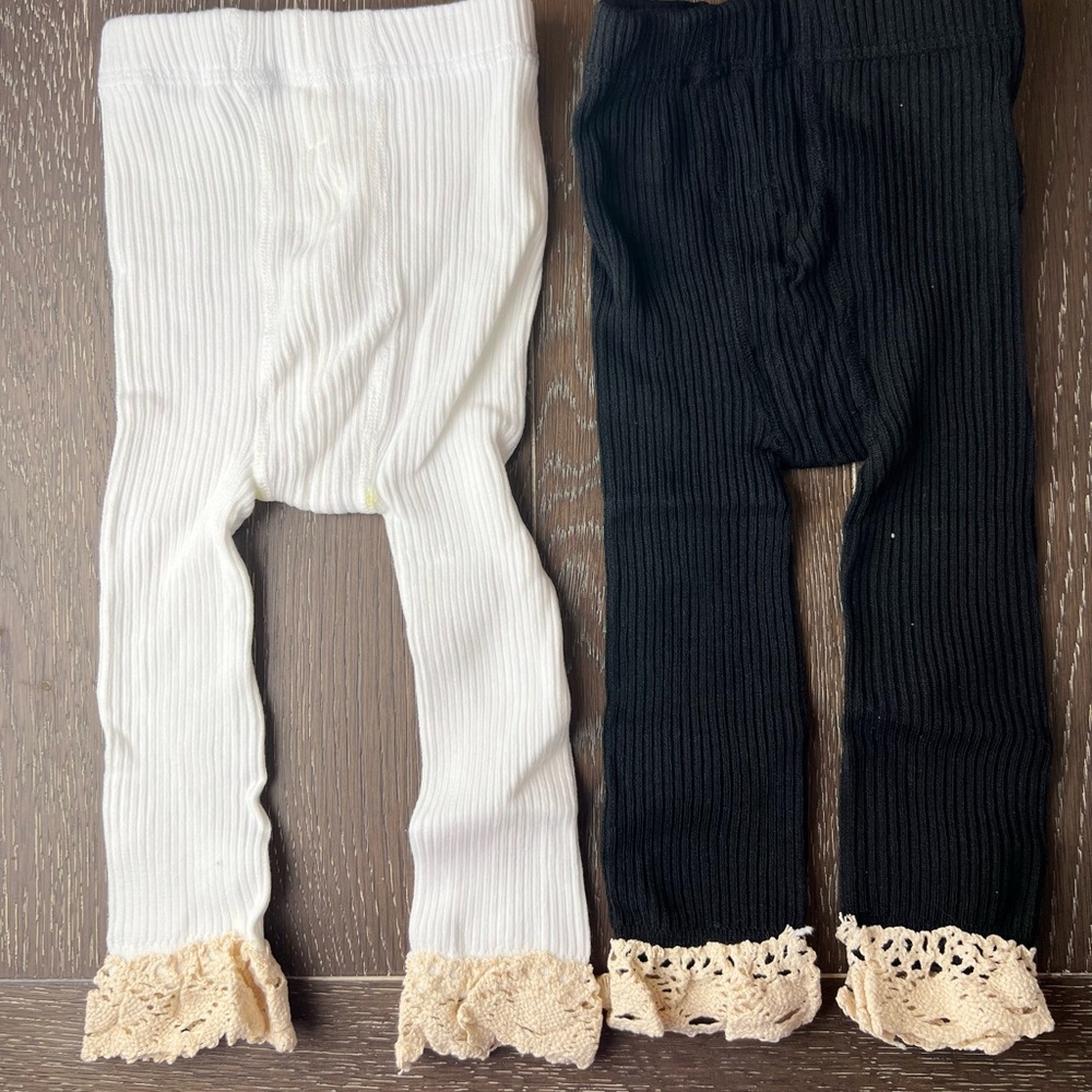 6 pairs footless thick leggings / pantyhose. 6-9m 2sets available for twins!